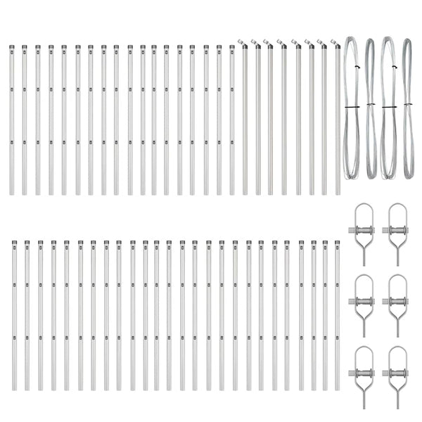 Zaunpfosten Grau 80cm - 52er Set