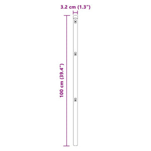 Zaunpfosten Grau 3,2x3,2x100cm, 26er-Set