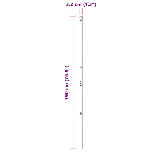 Zaunpfosten Grau 190 cm, 26 Stk.
