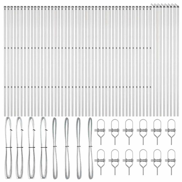 Graue Zaunpfosten, 52 Stk., 190 cm