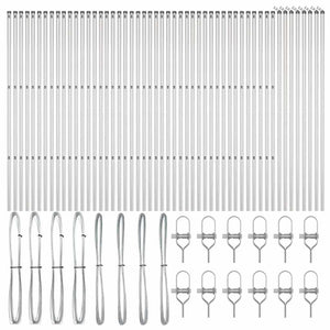 Graue Zaunpfosten, 52 Stk., 200 cm