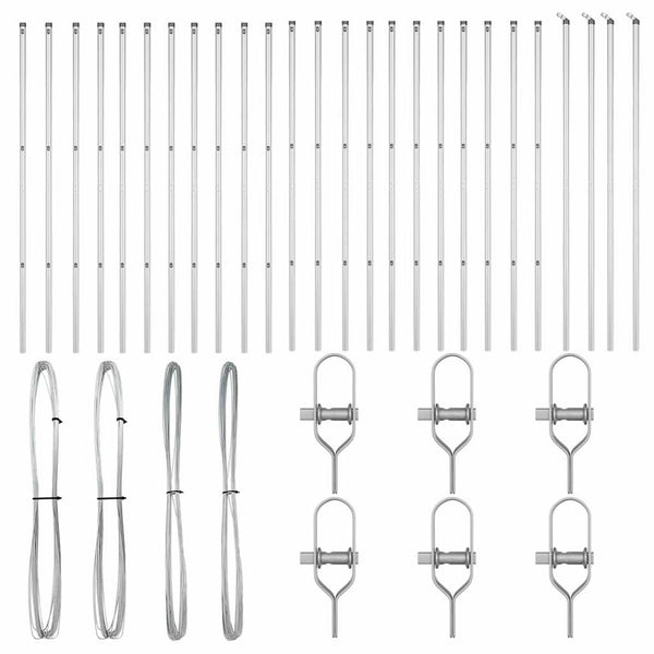 Zaunpfosten Grau 210cm - 26er Set