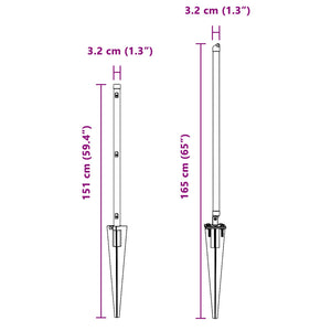 Graue Zaunpfosten, 52 Stk, 120 cm