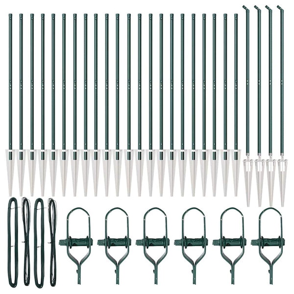 Zaunpfosten Grau 140 cm, 26er Pack