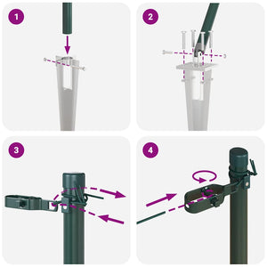 Zaunpfosten Grau 140 cm, 26er Pack