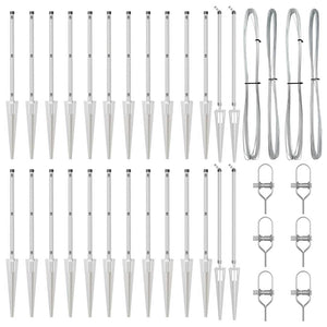 Zaunpfosten Grau, 26er-Set, 105 cm