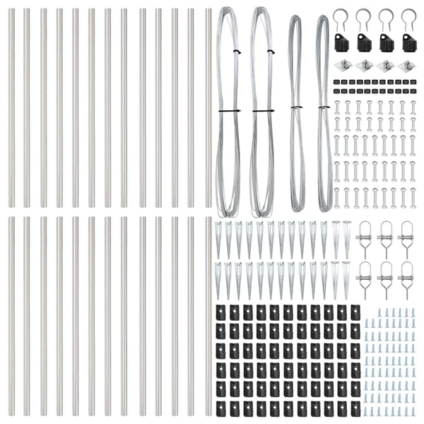 Zaunpfosten Grau, 26er-Set, 105 cm