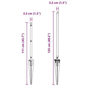 Zaunpfosten 26er Set Grau 125 cm