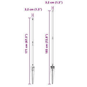 Zaunpfosten Grau, 26 Stk. 185 cm