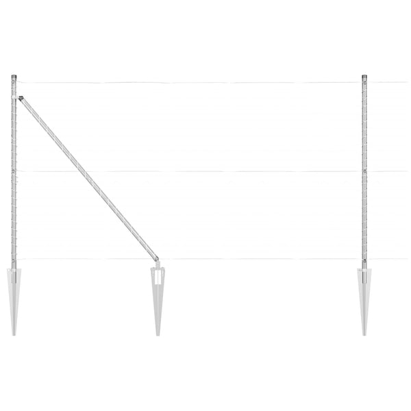 Graue Zaunpfosten 52 Stk. 185 cm