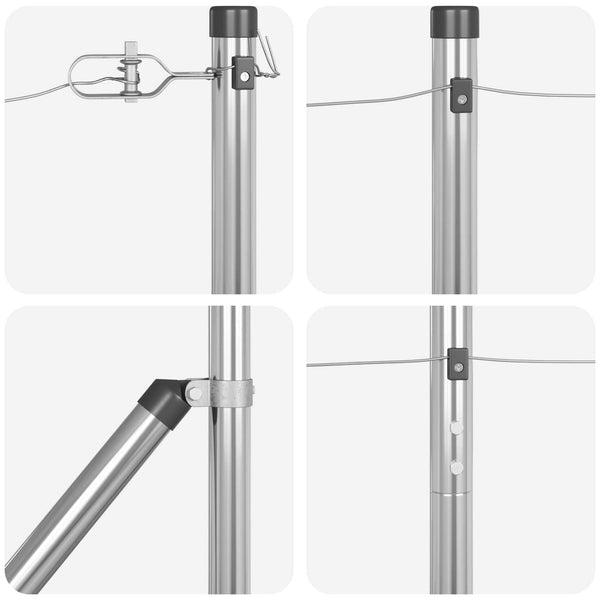 Zaunpfosten Grau 26 Stk. 205 cm