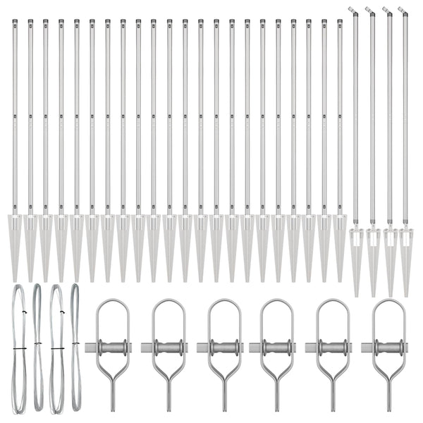 Zaunpfosten Grau 26 Stk. 205 cm