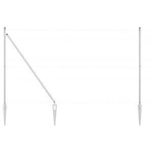 Graue Zaunpfosten, 52 Stk., 215 cm