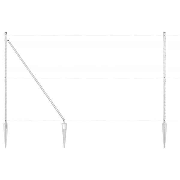 Graue Zaunpfosten, 52 Stk., 215 cm