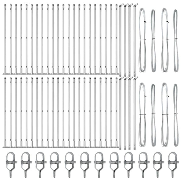 Zaunpfosten Grau 50 cm, 52 Stk.