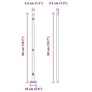 Zaunpfosten Grau 50 cm, 52 Stk.