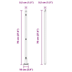 Zaunpfosten Grau 26 Stk. 70 cm