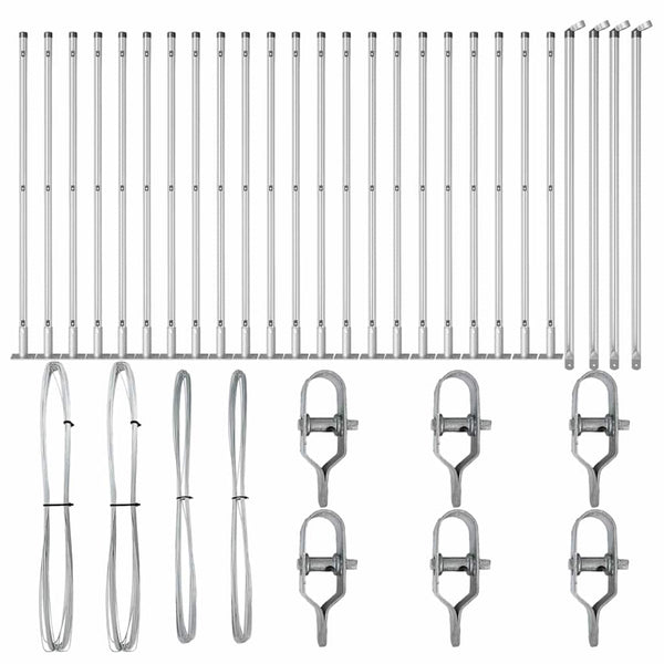 Zaunpfosten Grau 3,2x3,2x90cm, 26er-Set