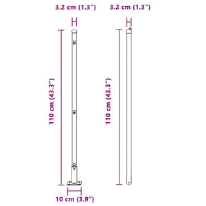 Zaunpfosten Grau 110 cm, 26 Stk.
