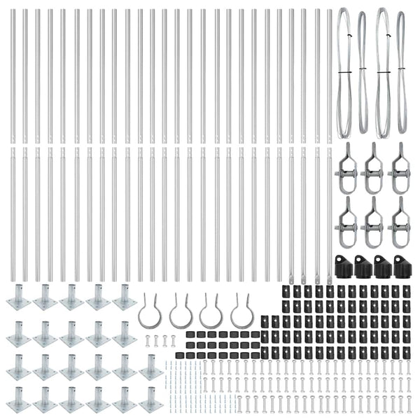 Zaunpfosten Grau 3,2x3,2x150cm - 26er Set