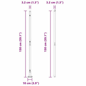 Zaunpfosten Grau 3,2x3,2x150cm - 26er Set