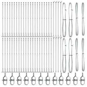 Graue Zaunpfosten, 52 Stk. 160 cm