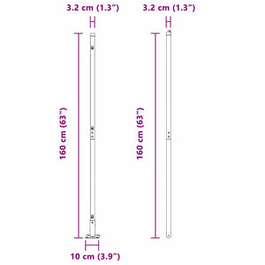 Graue Zaunpfosten, 52 Stk. 160 cm