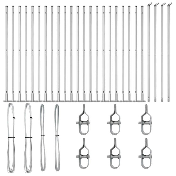 Graue Zaunpfosten 3,2x3,2x170cm, 26er Set