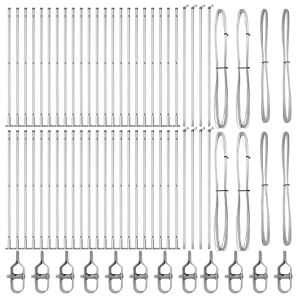 Zaunpfosten Grau, 52 Stk. 170 cm