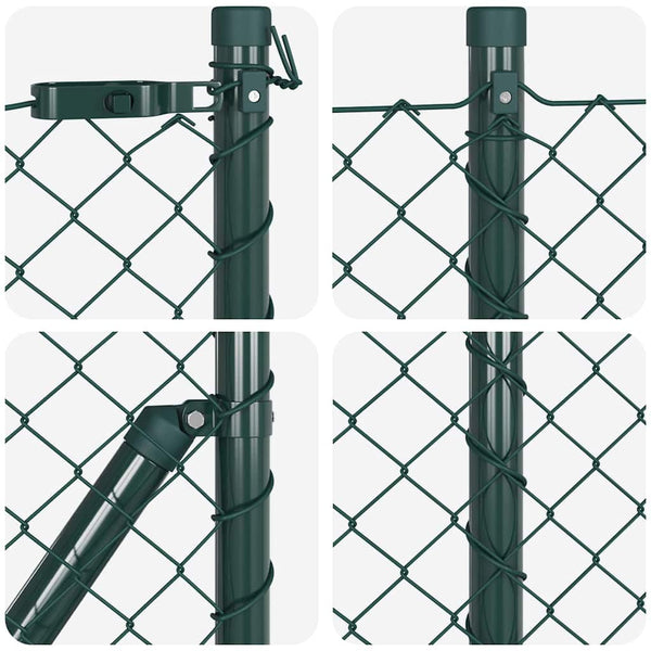 Grüne Zaunpfosten 10x0,4m Stahl PVC