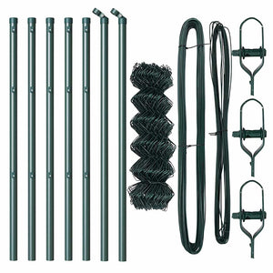 Grüne Zaunpfosten 10x0,4m Stahl PVC