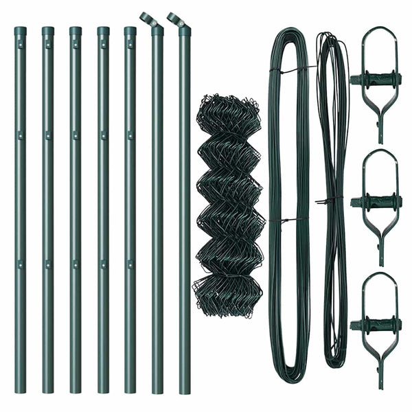 Grüne Zaunpfosten 10x0,4m Stahl PVC