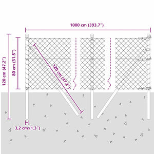 Grüne Zaunpfosten 10 x 0,8 m