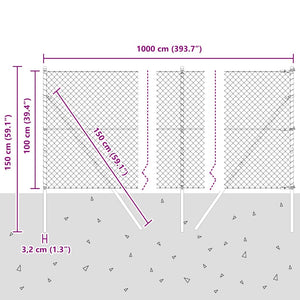 Grüne Zaunpfosten 10x1m Stahl PVC
