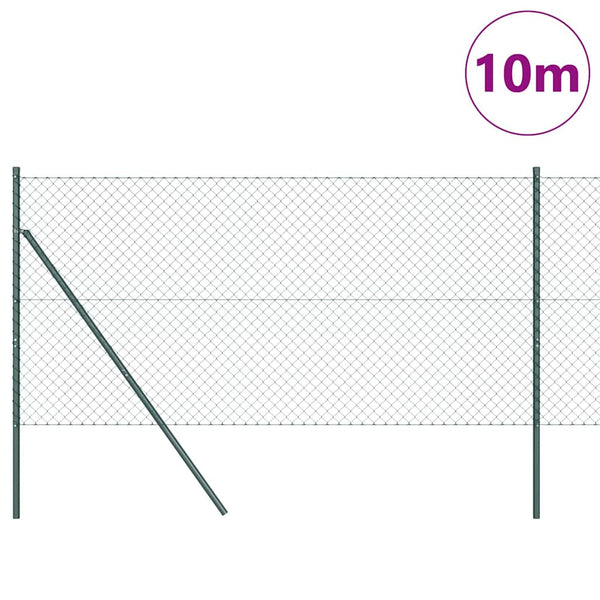 Grüne Zaunpfosten 10x1m Stahl PVC