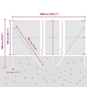 Grüne Zaunpfosten 10 x 1,4 m