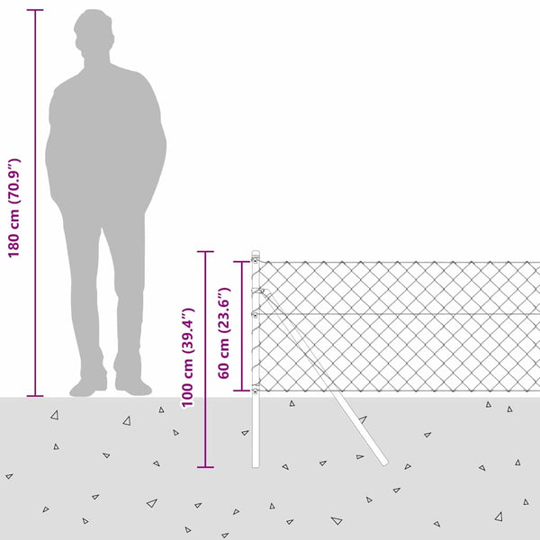 Grüne Zaunpfosten 10x0,6 m