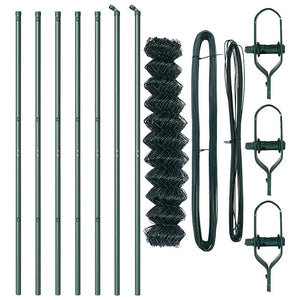 Grüne Zaunpfosten 10 x 1 m Stahl PVC