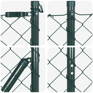 vidaXL Poteau de clôture vert 10 x 1,4 m (maille 60 x 60 mm) Acier et PVC