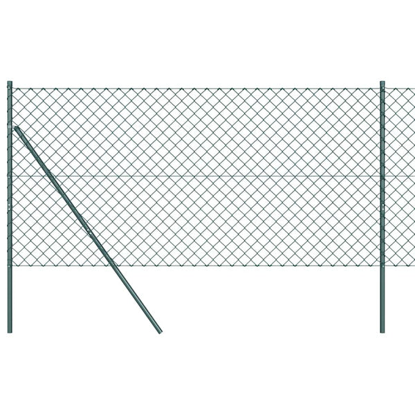 vidaXL Poteau de clôture vert 10 x 1,4 m (maille 60 x 60 mm) Acier et PVC