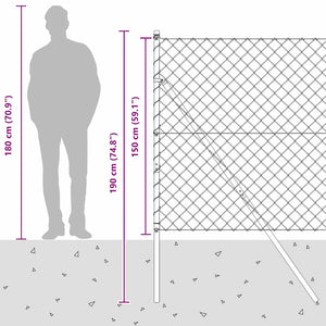 vidaXL Poteaux de clôture verts 10 x 1,5 m (mailles 60 x 60 mm) Acier et PVC