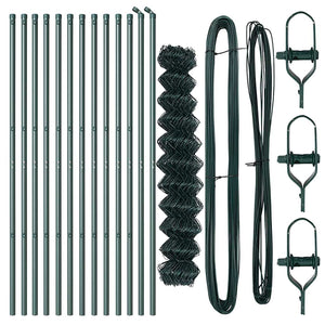 vidaXL Poteau de clôture Vert 25 x 1 m (mailles 40 x 40 mm) Acier et PVC
