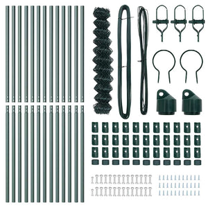 vidaXL Poteau de clôture Vert 25 x 1 m (mailles 40 x 40 mm) Acier et PVC