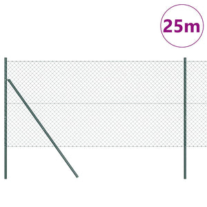 vidaXL Poteau de clôture Vert 25 x 1 m (mailles 40 x 40 mm) Acier et PVC
