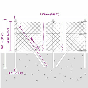 Grüner Zaunpfosten 2,5 x 0,6 m