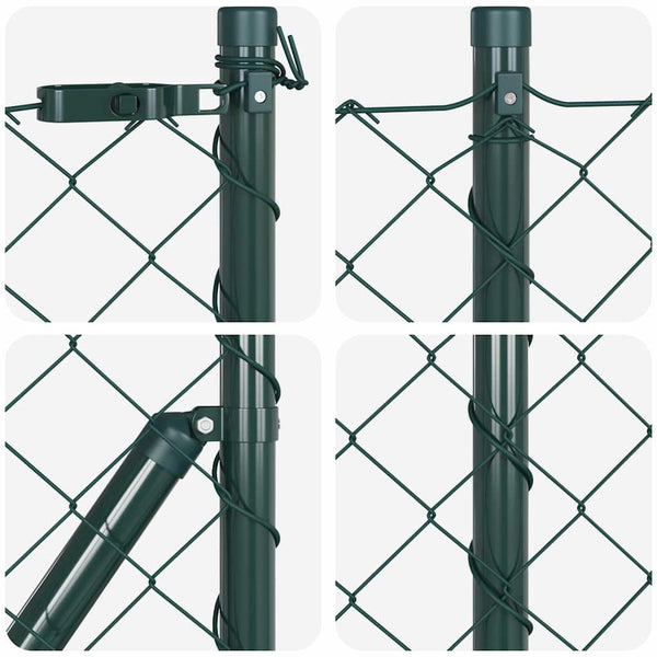 vidaXL Poteau de clôture vert 0,8 x 25 m (mailles 60 x 60 mm) Acier