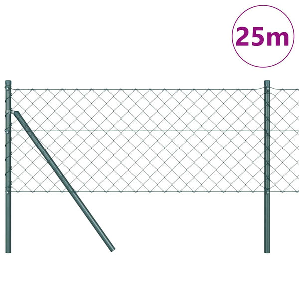 vidaXL Poteau de clôture vert 0,8 x 25 m (mailles 60 x 60 mm) Acier