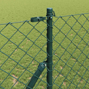 vidaXL Poteau de clôture vert 25 x 1,2 m (treillis 60 x 60 mm) Acier et PVC