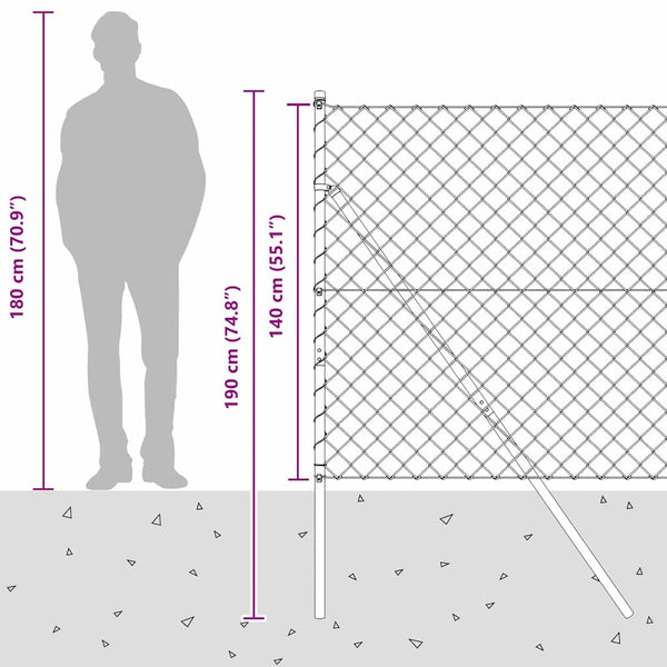 Grüne Zaunpfosten 2,5 x 1,4 m