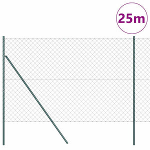 vidaXL Poteau de clôture vert 1,5 x 25 m (maille 60 x 60 mm) en acier